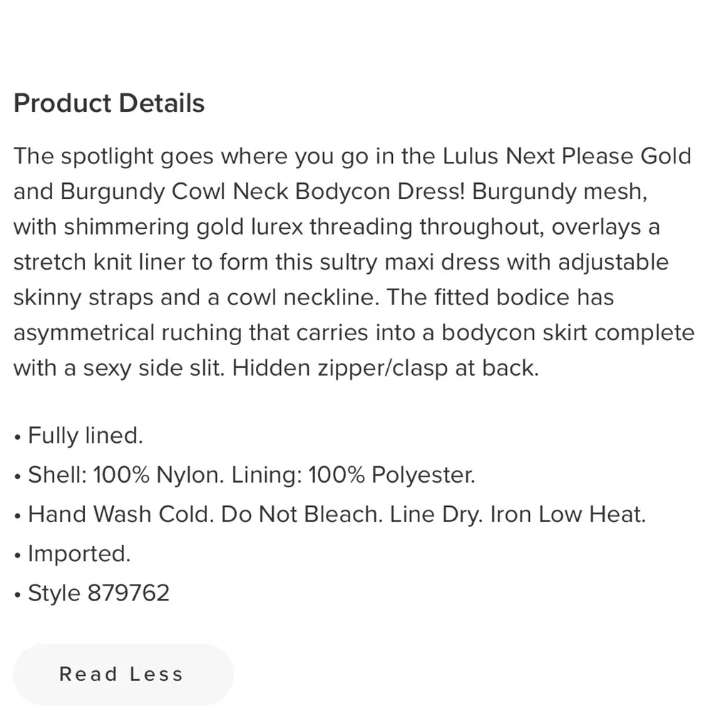 NWT Lulus Next Please Gold and Burgundy Cowl Neck Bodycon Dress - Picture 9 of 15